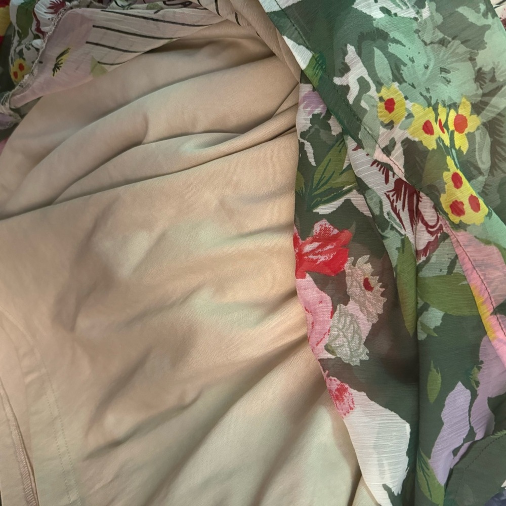Kaktus Multicolored Mixed Floral Print Bohemian Long Sleeve Maxi Dress Size L - Picture 12 of 14